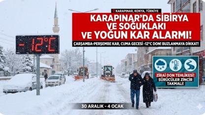 Karapınar'da Yılbaşına Kar ve Dondurucu Soğuk Uyarısı