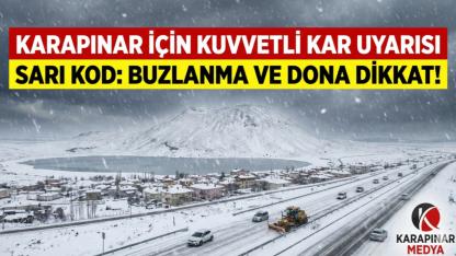 Karapınar ve Çevresine Sarı Kodlu Kar Uyarısı