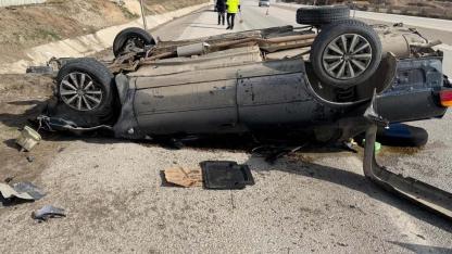 Ereğli’de Korkutan Kaza: Otomobil Takla Attı