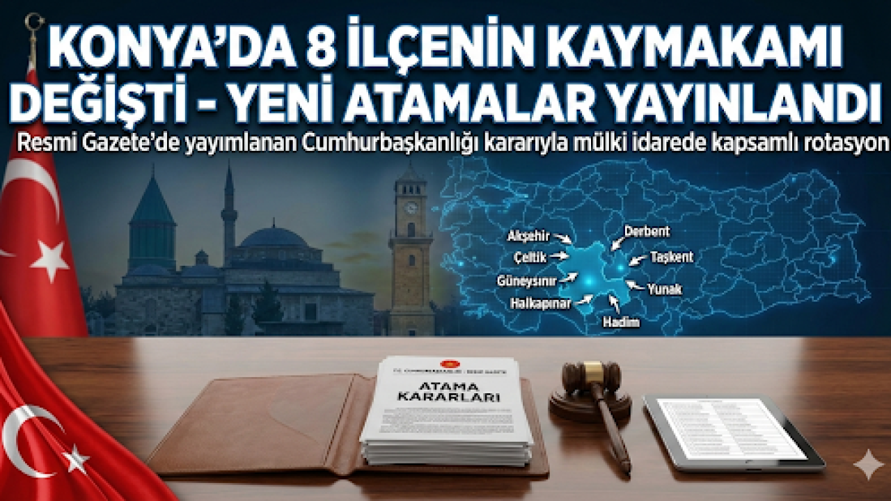 Konya'da 8 İlçenin Kaymakamı Resmen Değiştirildi