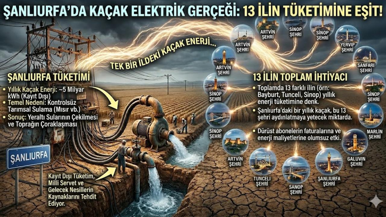 Şanlıurfa'da Kaçak Elektrik 13 İlin Tüketimine Eş