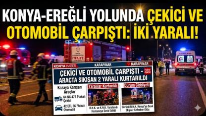 Karapınar'da Trafik Kazası: İki Kişi Yaralandı