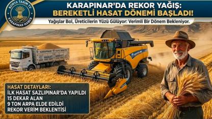 Karapınar'da Bereketli Arpa Hasadı Başladı